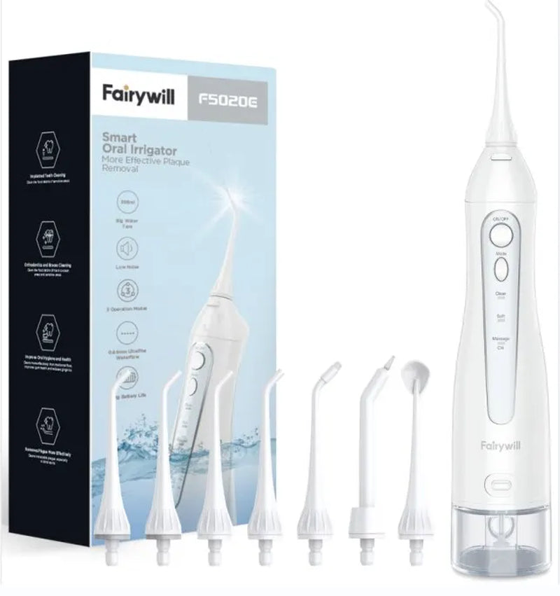 Water Flossers for Teeth 300ML Oral Irrigator Rechargeable Portable Dental 3 Modes Water Tank Waterproof Teeth Cleaner